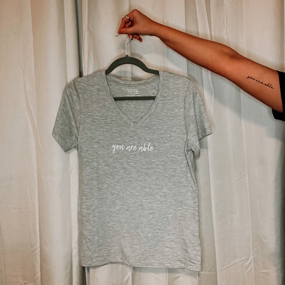 Gray Core Vneck Tee